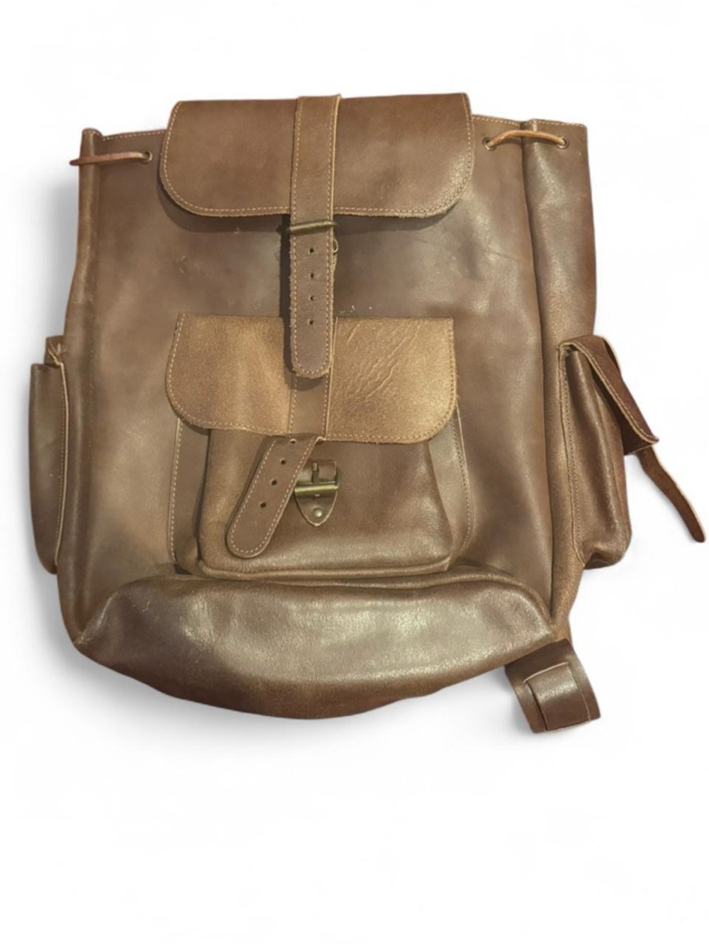 Vintage Brown Leather Backpack
